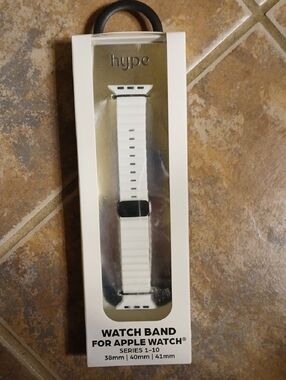 Hype Brand White Silicone Ribbed Band For Apple Watches
